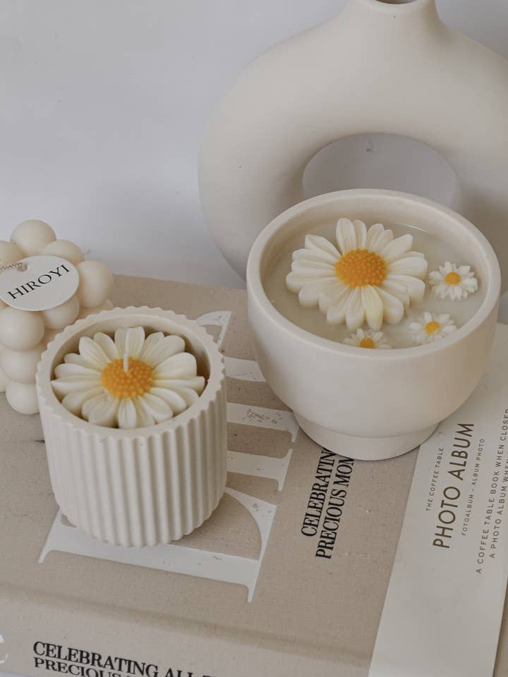 Candela profumata ai fiori di camomilla per la vendita all'ingrosso da parte di Hiroyi Decor