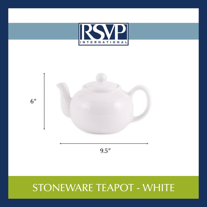 RSVP International - Wholesale Tea Pot - Stoneware Teapot - White3