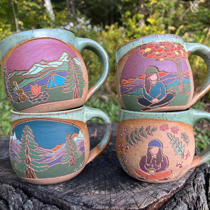Mountain Mug for wholesale by Forest Jeannie Pottery