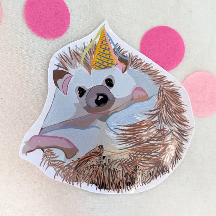 Adhesive Hedgehog Laptop Accessories Sticker for wholesale by Sazzlebybell