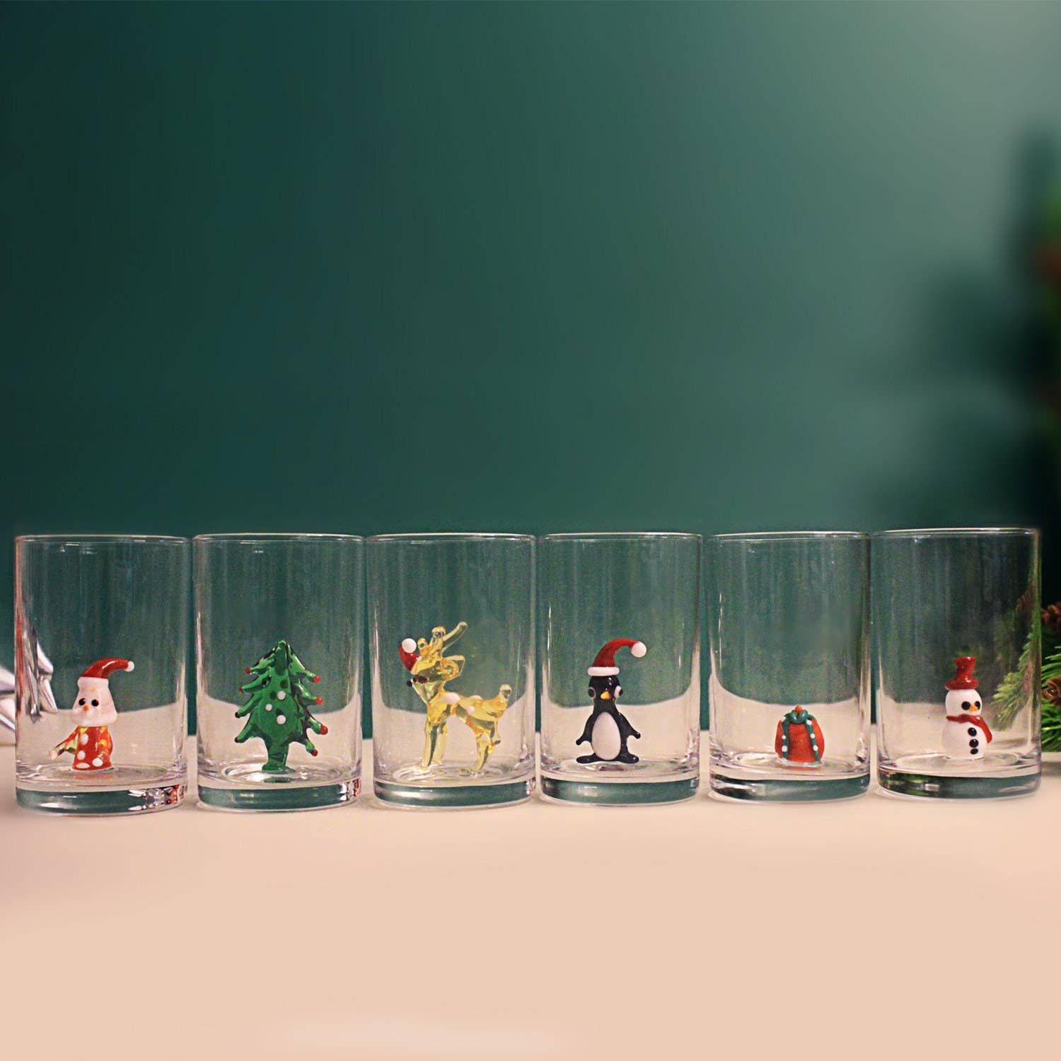 Adamodart - Wholesale Shot Glass - Christmas barware shot glass, holiday glassware, santa, noel2