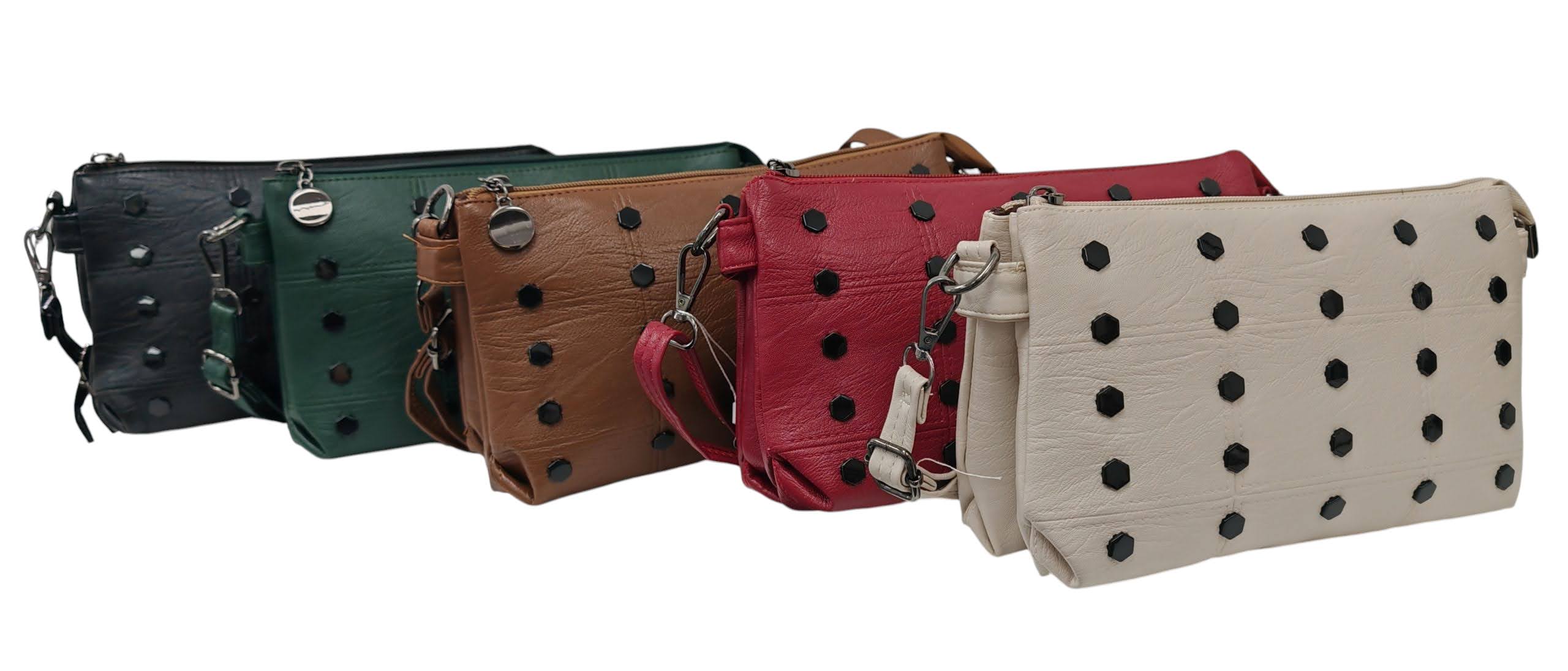 Superbia - Wholesale Crossbody Bag - Women's - Soft Pu Studs 2 Compartment Cross Body Bag Shoulder Bag13