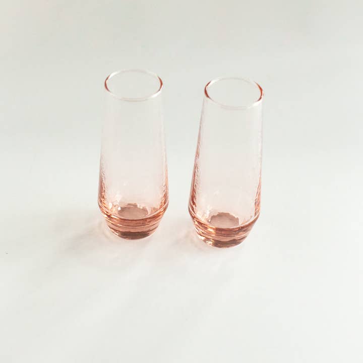 Creative Women - Wholesale Champagne Flute - Handblown Hammered Champagne Flutes | Set of 2