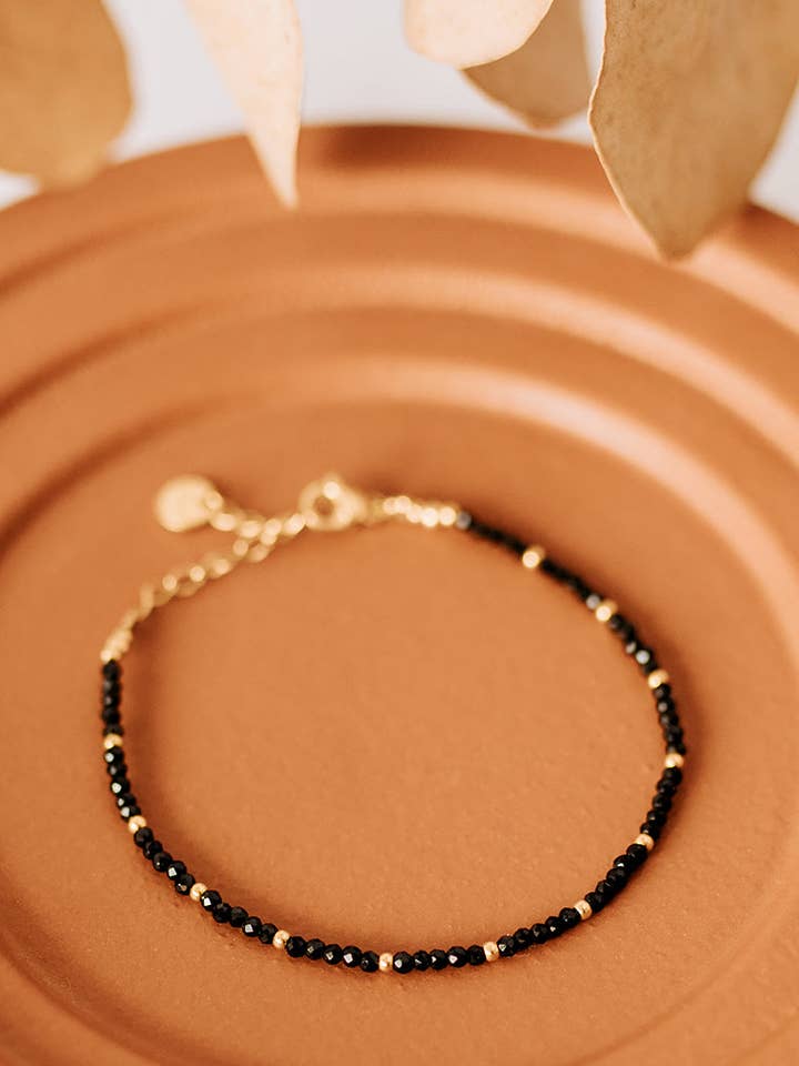 Alya bracelet - black agate for wholesale by SIKA BIJOUX