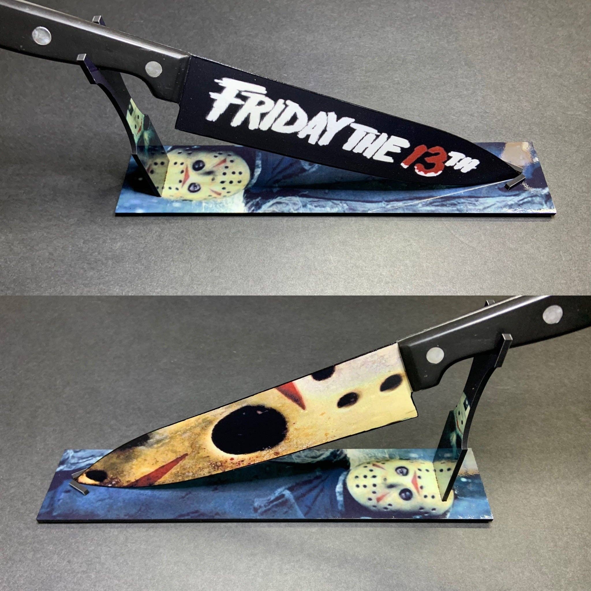 Dead Dave Designs - Wholesale Kitchen/Utility Knife - Friday The 13th Jason Voorhees Kitchen Knife With/Without Sublimated Stand2