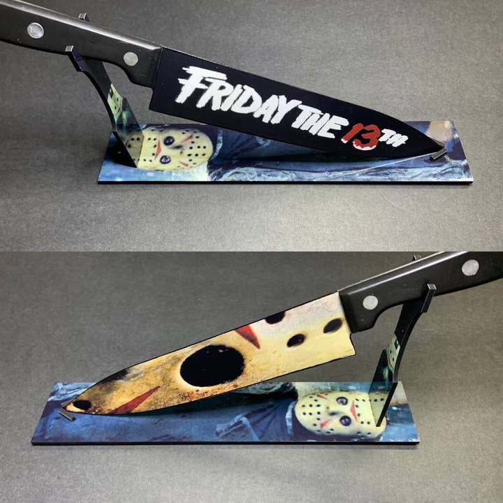 Dead Dave Designs - Wholesale Kitchen/Utility Knife - Friday The 13th Jason Voorhees Kitchen Knife With/Without Sublimated Stand2
