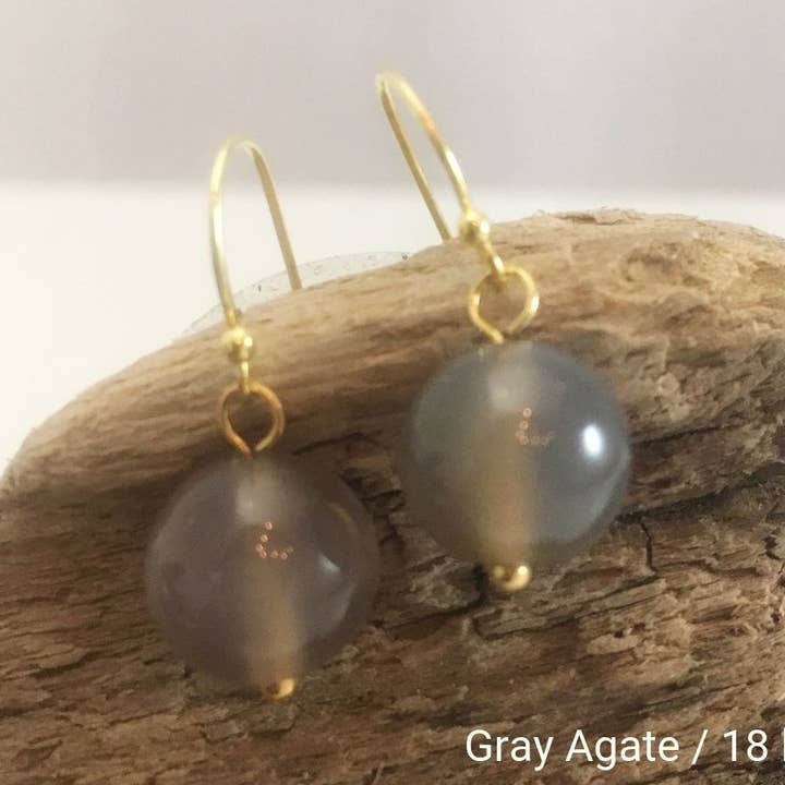 Blessings Earrings - Gray Agate for wholesale by hints for prayerful... pause