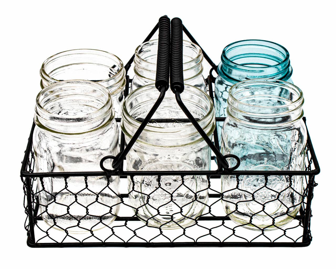 Mason Jar Lifestyle - Vente Rangements/organisateurs de cuisine - Caddy en fil de poulet pour 6 bocaux Mason d'un demi-litre3
