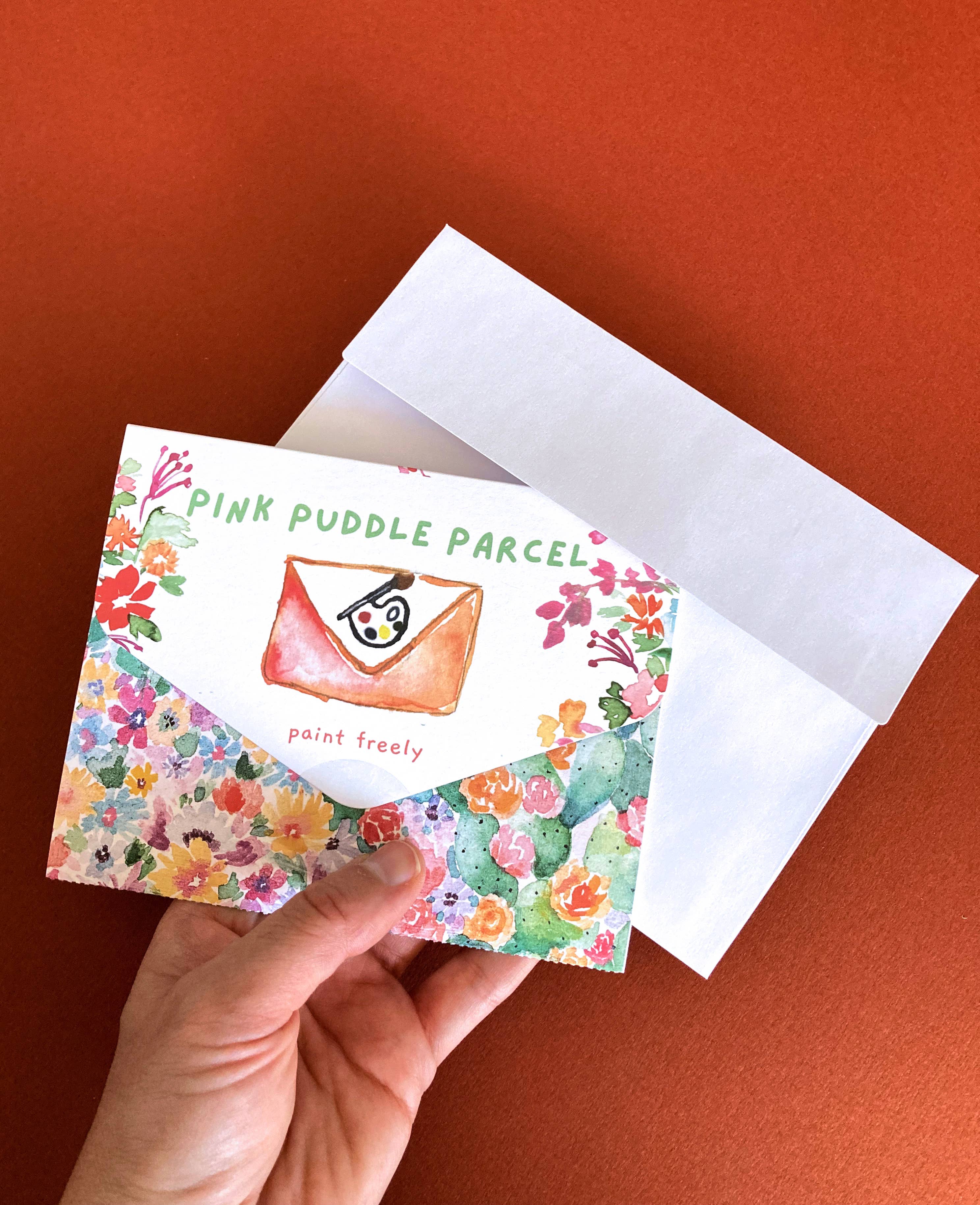 Pink Puddle Studio - Wholesale DIY Craft Kit - Red Cardinal Bird Floral Watercolor Paint by Number DIY Kit 7