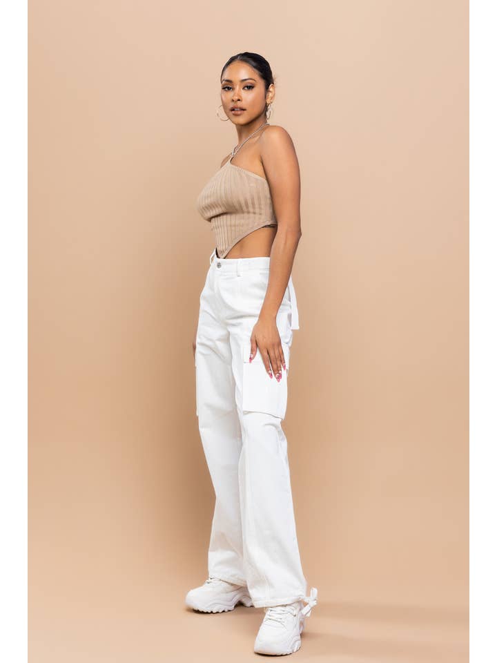 No Vacancy - Wholesale Pants - Women's - Soft twill 2ways cargo pants new color5