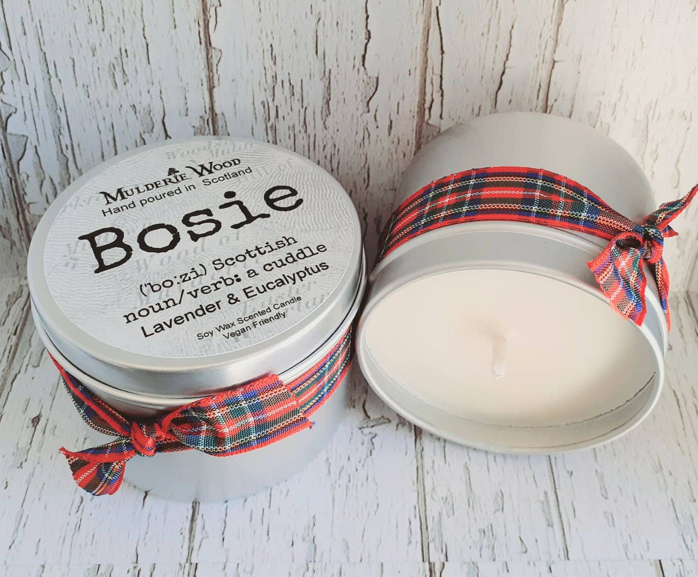 Mulderie Wood - Wholesale Travel Candles - Bosie (Hug) Lavender and Eucalyptus Scottish Love Candle2