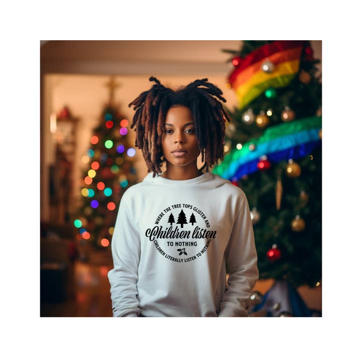 Where Tree Tops Glisten and Children Listen...To Nothing Tee for wholesale by Rosewater & Castiron Crafts