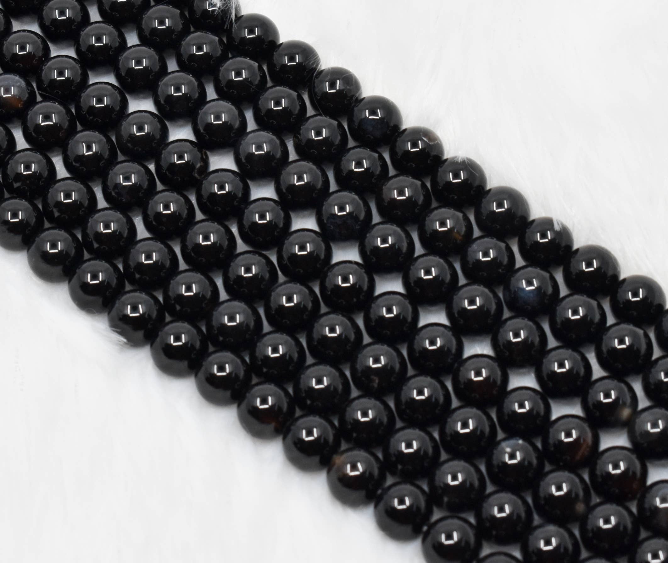 AK Healing Crystals - Wholesale Beads - Black Onyx Round Beads, Crystal Bead Jewelry 2-16mm0