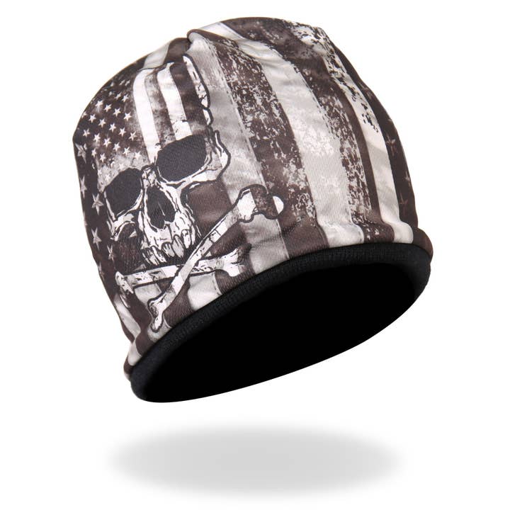 MULTI Hot Leathers KHC1033 Flag Skull Sublimated Beanie for wholesale on Faire