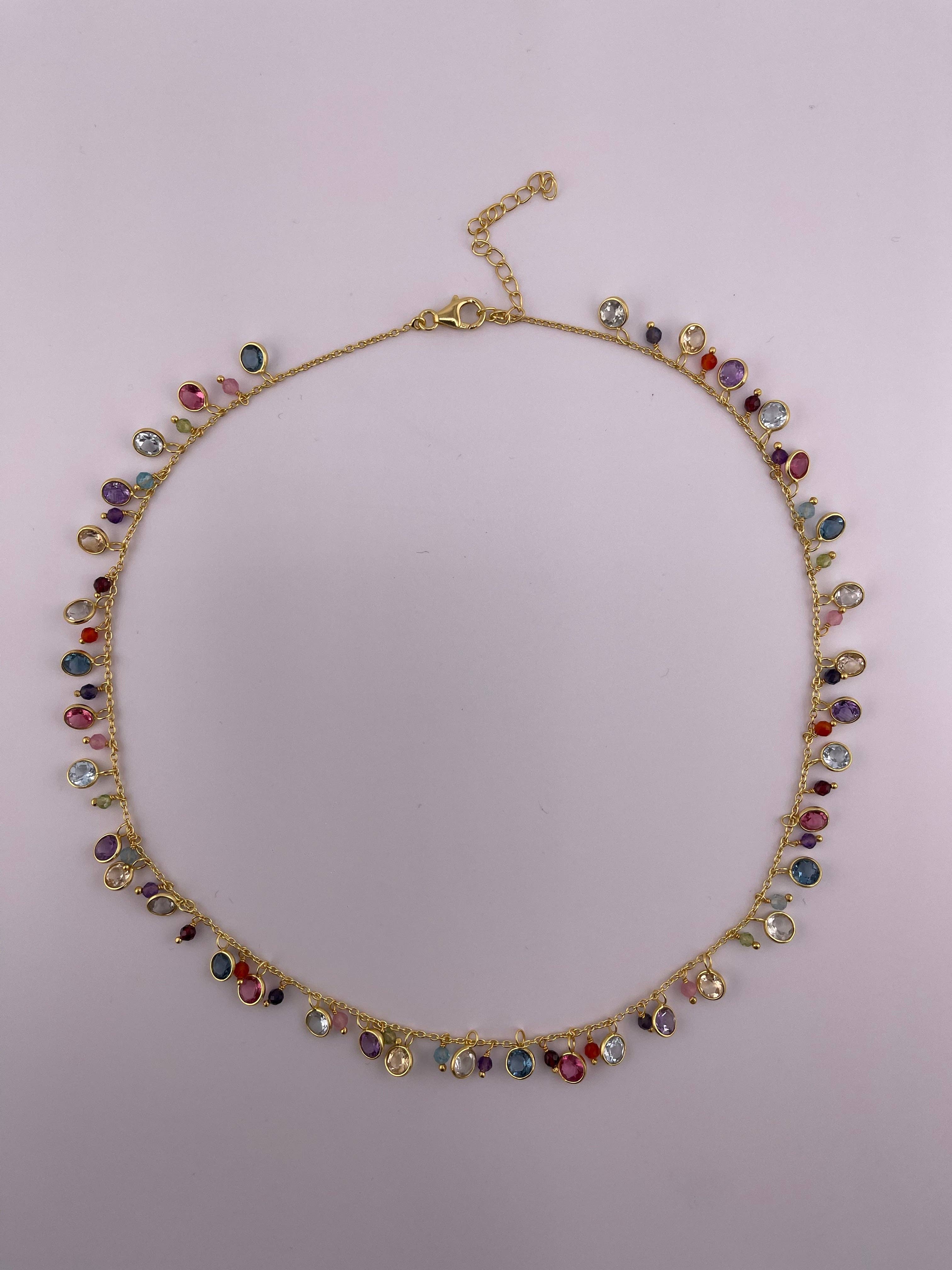 Lalinde Design - Wholesale Pendant/Charm Necklace - Mixed Stone Multi Drop Necklace1