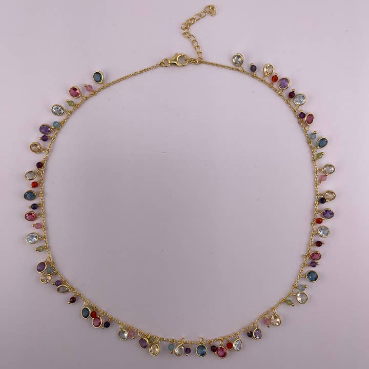 Lalinde Design - Wholesale Pendant/Charm Necklace - Mixed Stone Multi Drop Necklace1