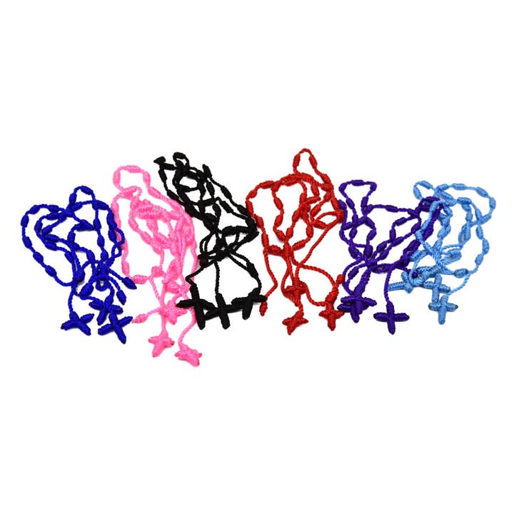 Knotted Rosary Bracelet with Cross Adjustable Cords Pack for wholesale by Sanyork Fair Trade