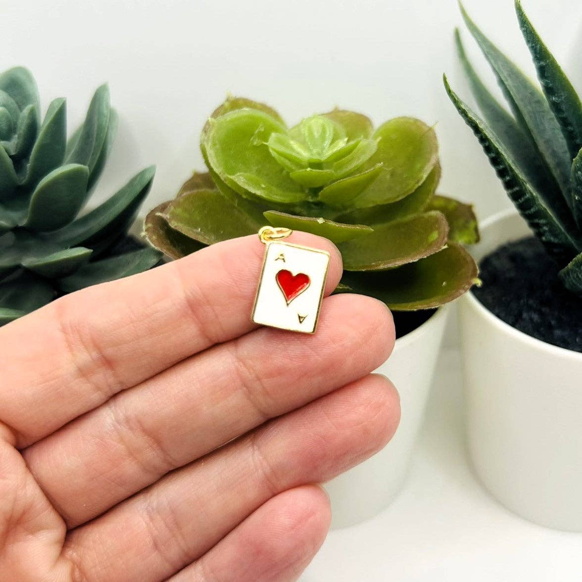 Guerrilla Charm - Wholesale Individual Charm/Pendant - 18k Gold and Enamel Ace Playing Card Charms, 19 x 12 mm7