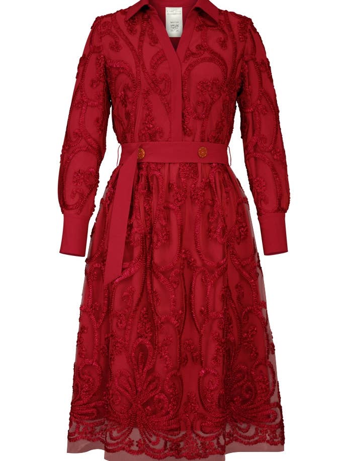 Chic Star Plus Size Soutache Broderi Skjortklänning I Gree för wholesale av CHIC STAR