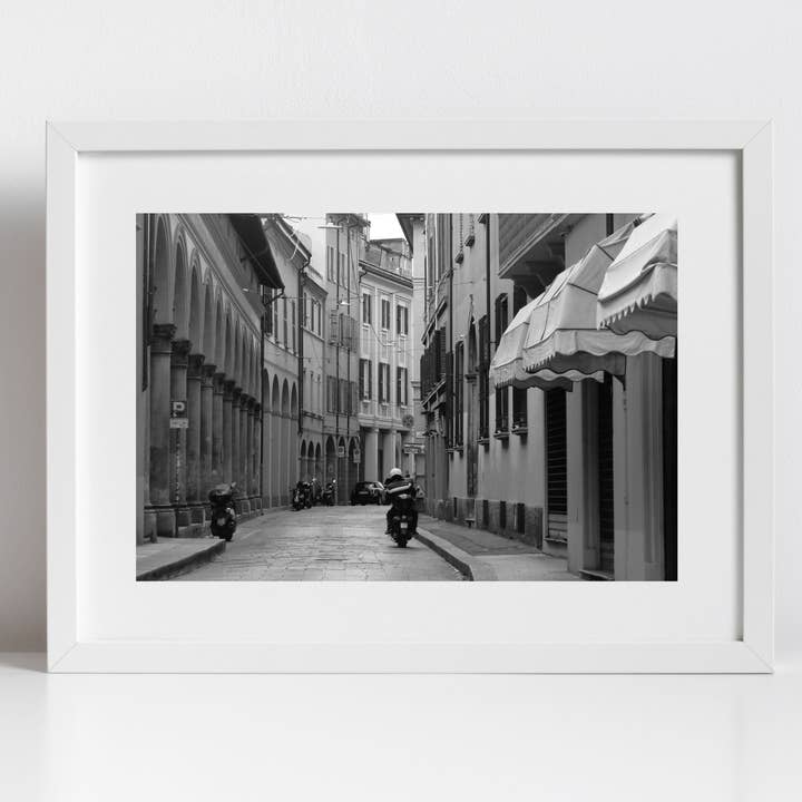Bologna Italy Street Black And White Photography Print for wholesale by Mo & Paul Photography