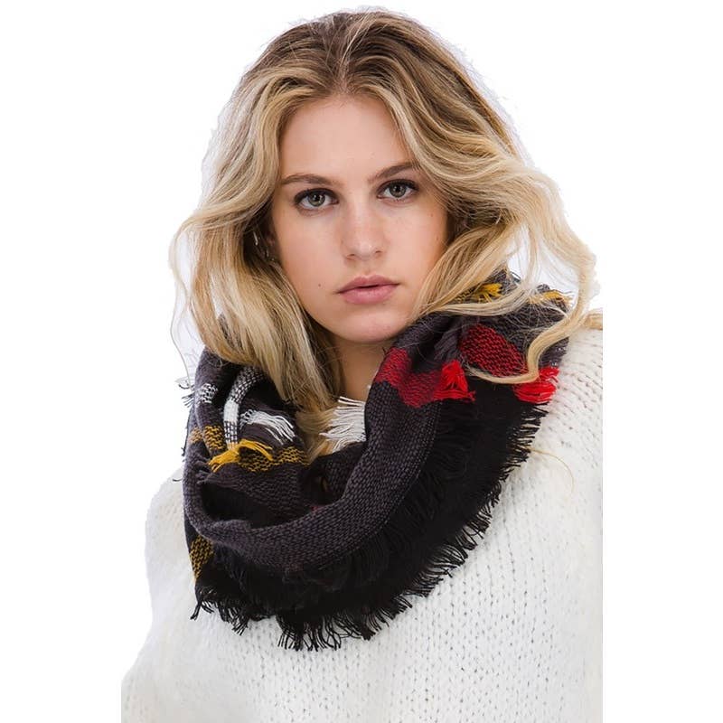 ASSORTED Plaid Pattern Infinity Scarves for wholesale on Faire2