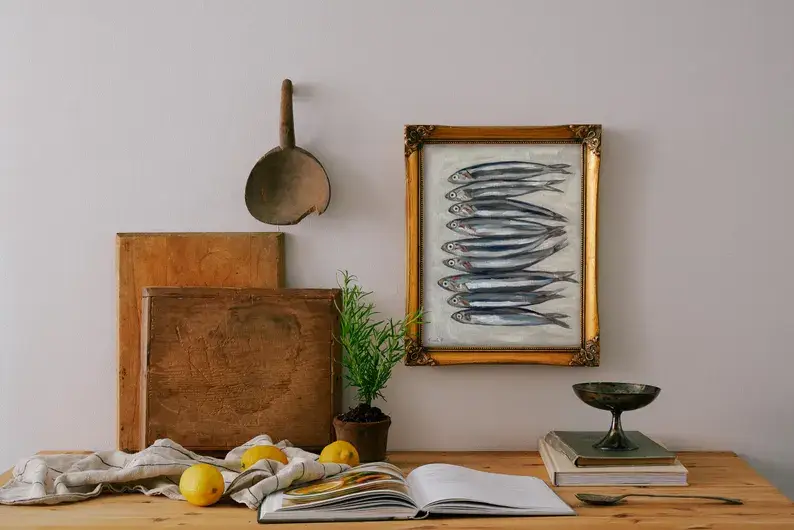 Krista Kim Studio - Venta al por mayor Ilustración - SARDINES - Lámina artística (sin marco)4