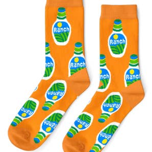 Large Socks - Ranch - Snack Food Lover Gift for wholesale by Yellow Owl Workshop