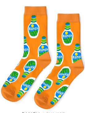 Yellow Owl Workshop - Wholesale Socks - Men's - Large Socks - Ranch - Snack Food Lover Gift