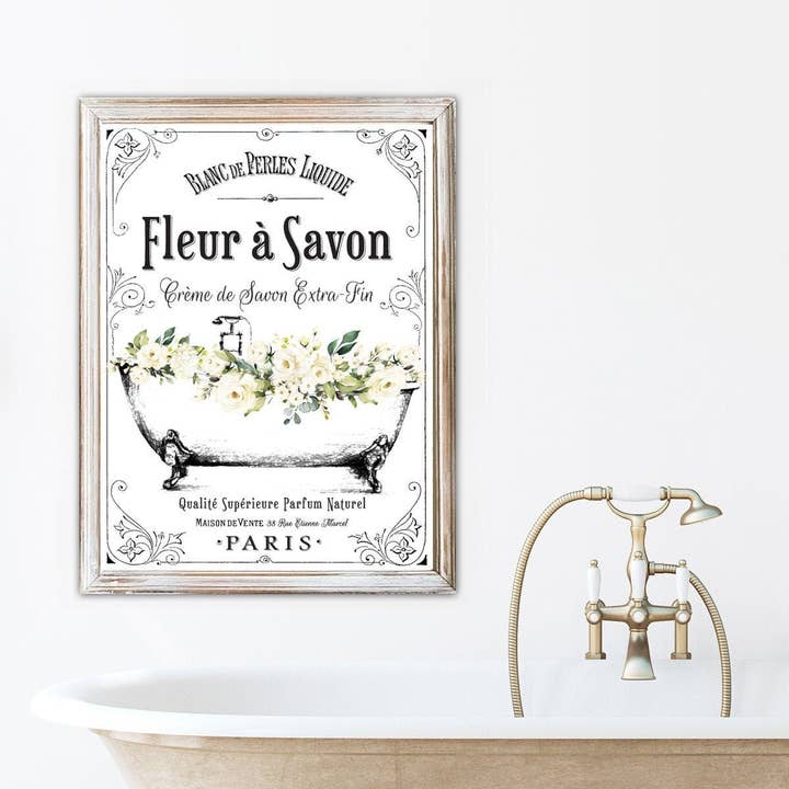 Fleur á Savon French Soap White Floral Clawfoot for wholesale by Lettered & Lined