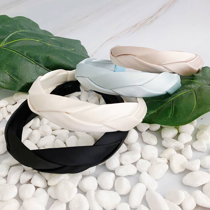 Ellison+Young - Venta al por mayor Cinta para el pelo - Mujer - Diadema trenzada de seda satinada6