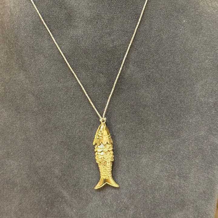 Sophie Deschamps Bijoux - Wholesale Pendant/Charm Necklace - SARDINA NECKLACE, gold and silver plated fish (CAT74)7