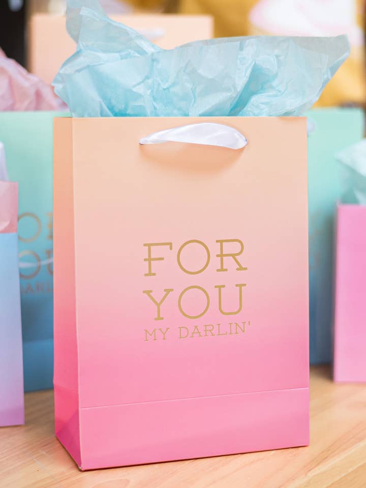 Saco de Presente Grande - PARA TI MEU QUERIDO - Rosa/Laranja por atacado de Girl Riot Society by Mosaic Makers Co