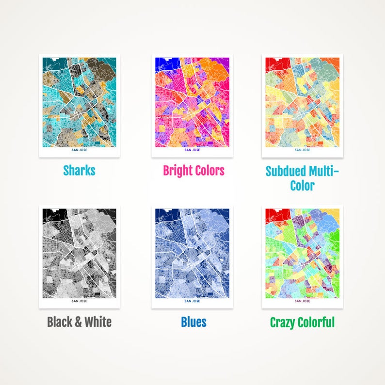 Juanita's Adventures - Wholesale Art Print - Juanitas San Jose Map Print1