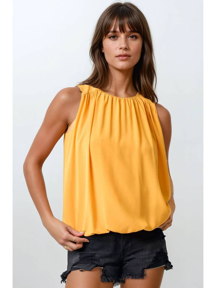 Doe and Rae - Wholesale Blouse - Women's - SHIRRED WOVEN TOP - 43125T