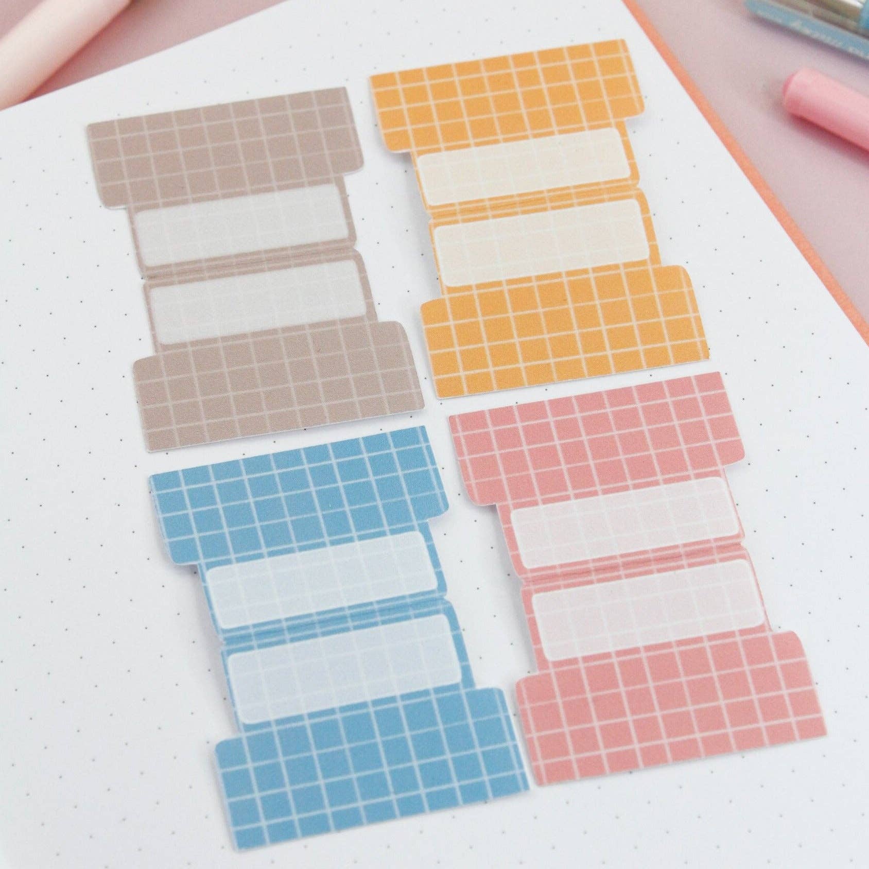 My Sweet Paper Card - Wholesale Sticker - Adhesive tabs - Pastel grid tab dividers1
