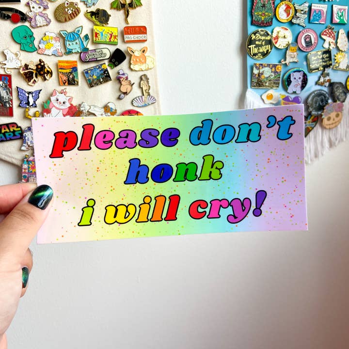 Wild Rabbit Beads - Wholesale Sticker - Bumper Sticker (please don't honk i will cry!)