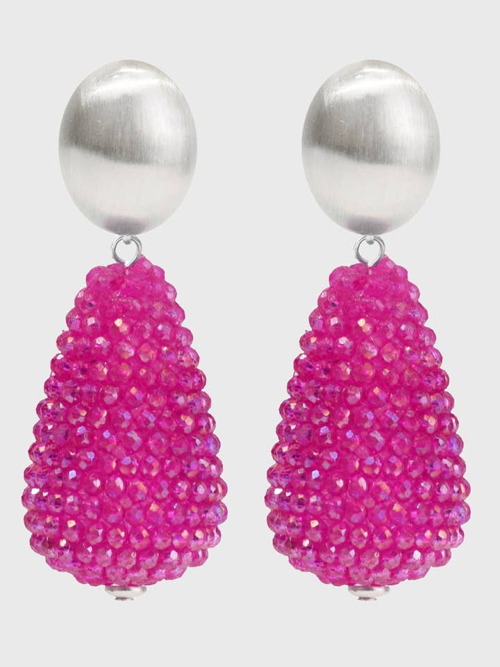 Fioruccio - Kristal oorclips in roze voor wholesale door Filippa Firenze