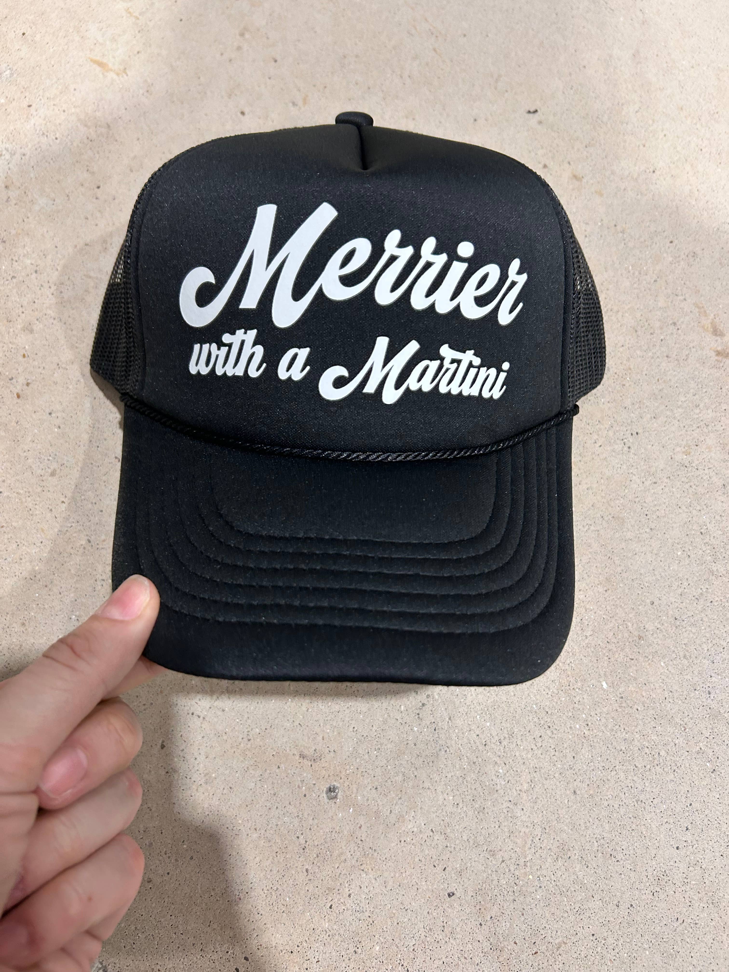 Vibes Hat Company - Wholesale Truckerpet - Dames - WHITE Merrier met een Martini Trucker | Christmas Caps| Drink1