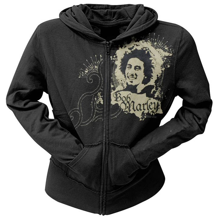 Bob Marley - Tintenfleck Damen Kapuzenjacke mit Reißverschluss für Junioren für den Großhandel von Official Store
