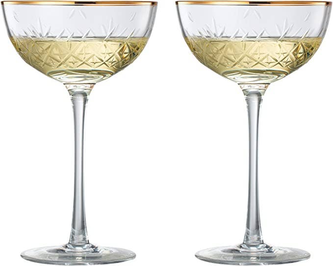 The Wine Savant /  Khen Glassware - Vendita all'ingrosso Bicchieri da cocktail/superalcolici - Set di 2 bicchieri da Martini Coupe di lusso vintage Art Déco4