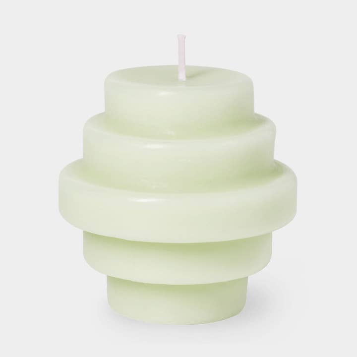 Vela Templo OCTAEVO - Verde Ceniza, 3.5" de altura, Hecha en Italia para venta al por mayor de 54 Celsius