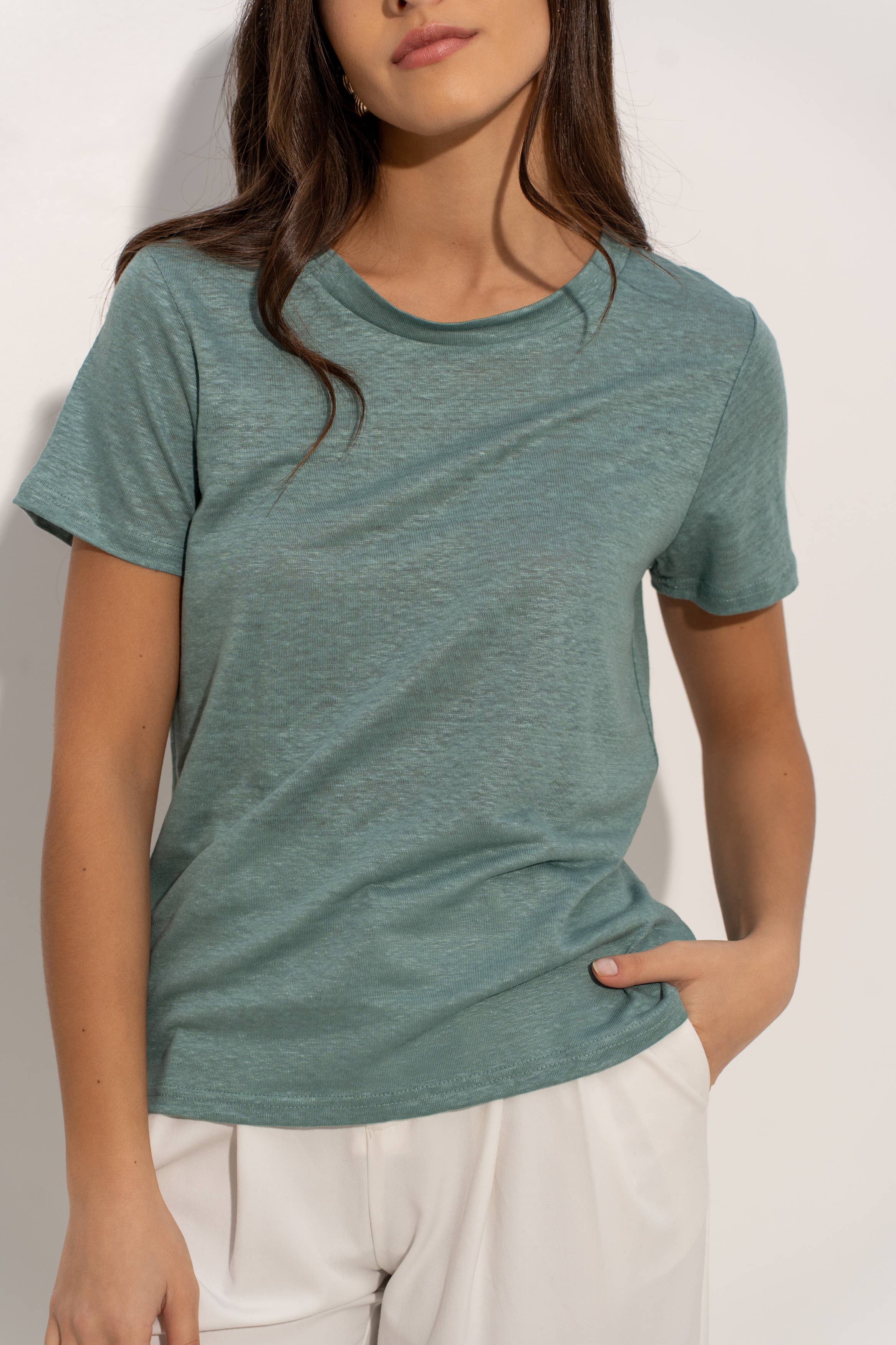 jw.atelier - Vente T-shirt – femme - T-shirt col rond en lin 32