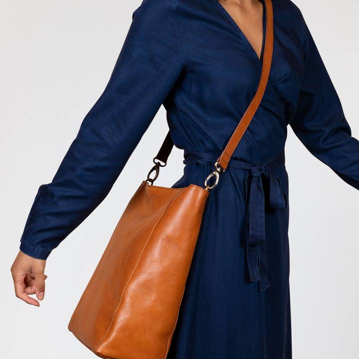 O My Bag - Wholesale Shoulder Bag - Women's - Sofia - Cognac Stromboli Leather6