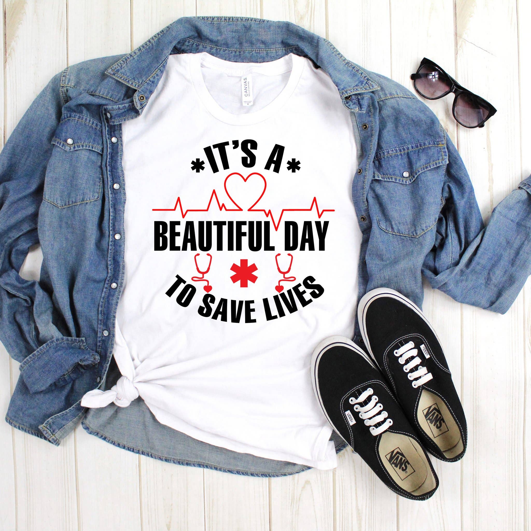 GLITTER AND GLAM - Wholesale Screen Printed T-Shirt - Unisex - Grey's Anatomy Shirt0