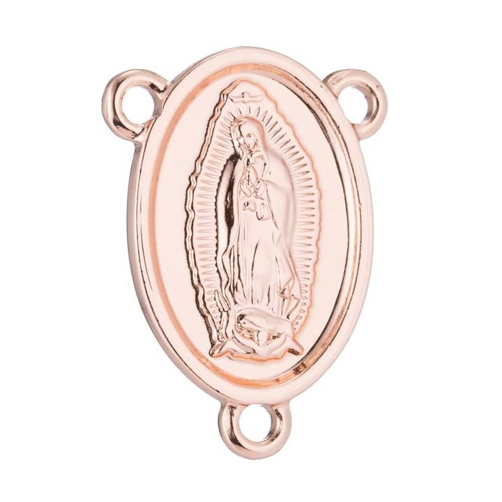 Pendentif Centre de Chapelet en Or Rose, Médaille de Chapelet, Sacré-Cœur, Fourniture pour Fabrication de Chapelet, Pendentif de Collier, Apprêts pour Fabrication de Bijoux F-189 pour la vente par Aim Eternal