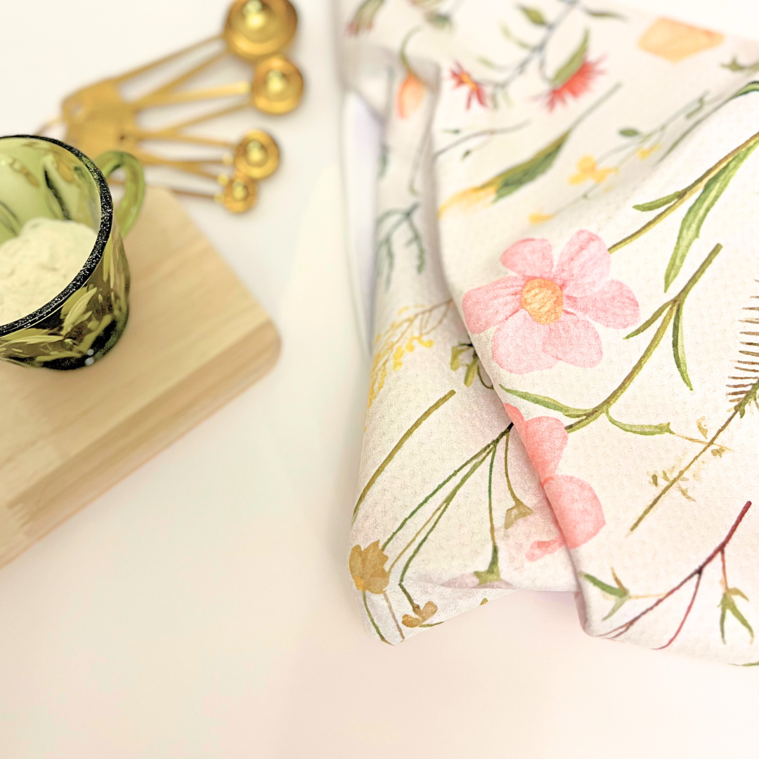 Paper Baristas - Wholesale Tea Towel - Botanical Wildflower | Recycled Microfiber Waffle Tea Towel3