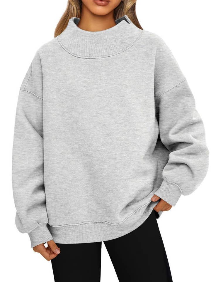 Oversized Mock Neck Top for wholesale by THE WIZ