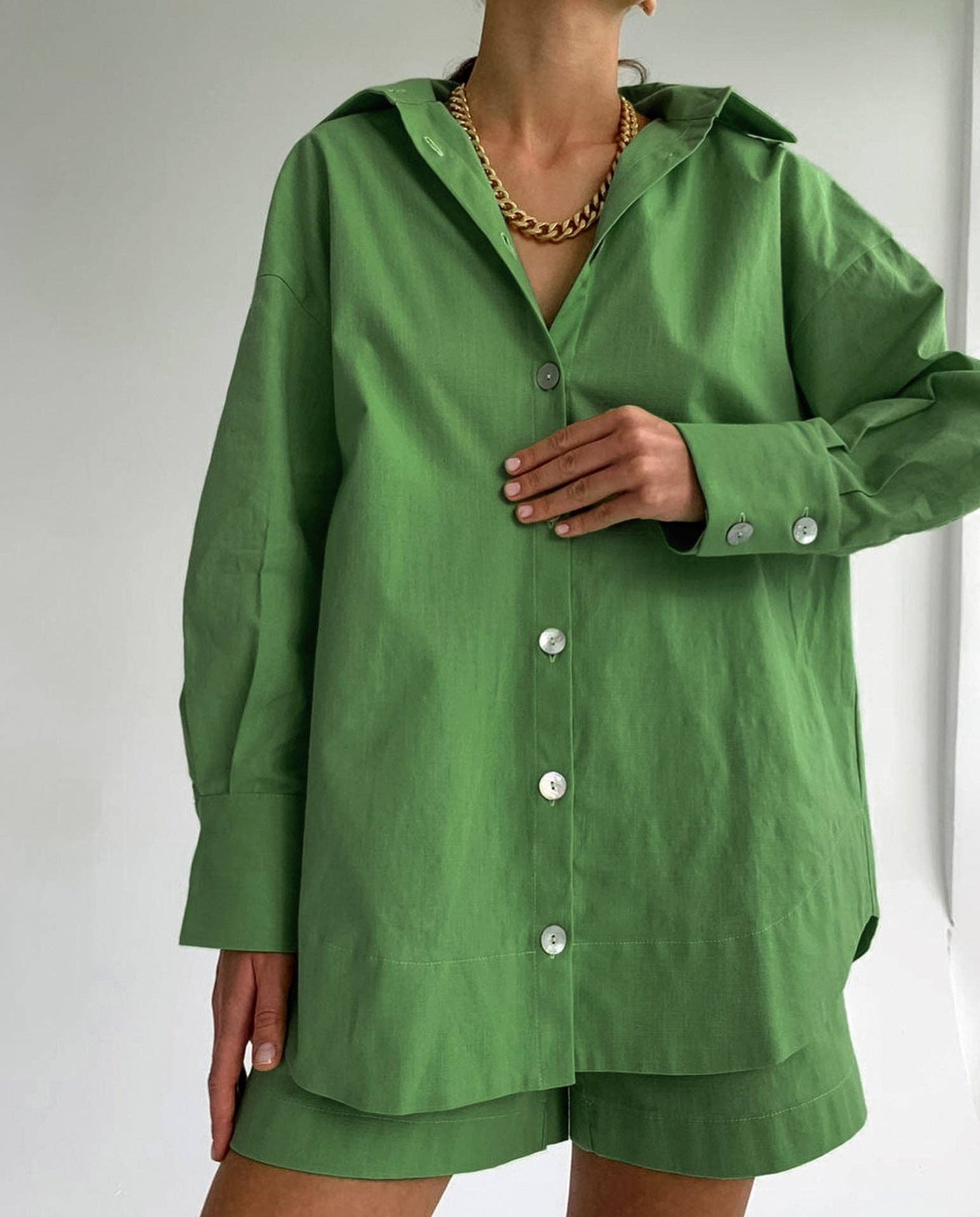 Sweetkama - Wholesale Lounge Set - Women's - Ladies Solid Color Shirt Shorts 2PCS Set 2S1612B2