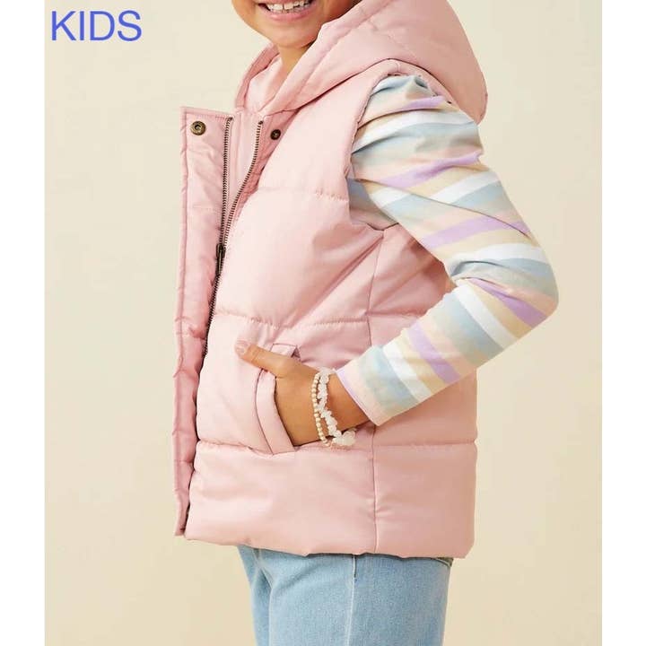 Vadderad huvväst med dragkedja för flickor för wholesale av Paperdoll