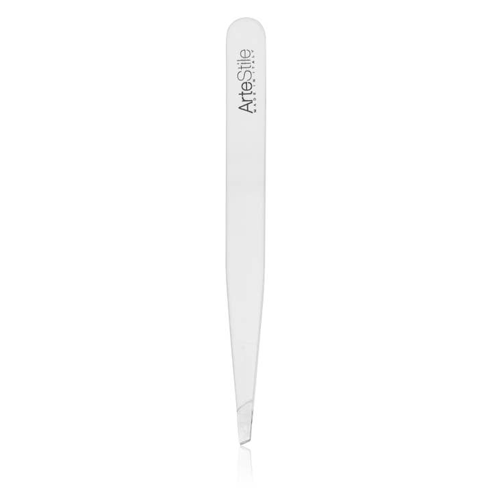 Slant Tip Tweezers in White for wholesale by ArteStile